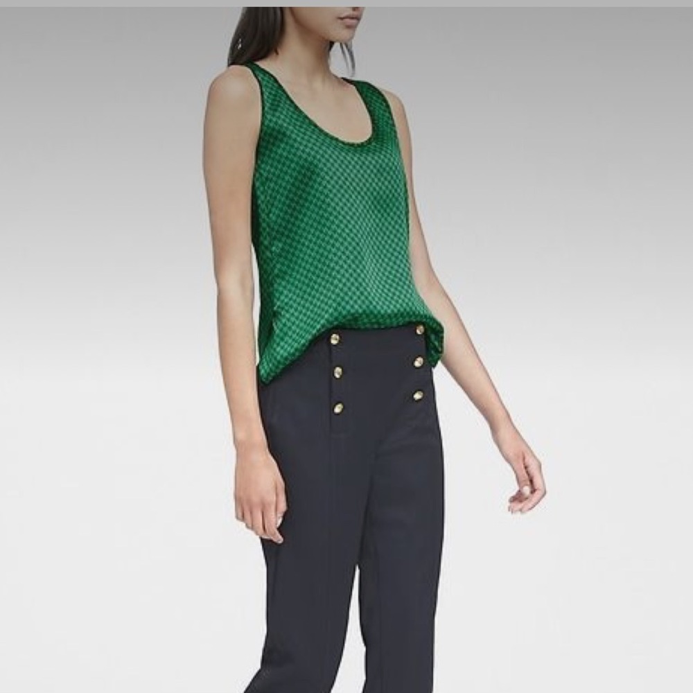 Banana Republic HOUNDSTOOTH SCOOP HIGH-LOW TANK